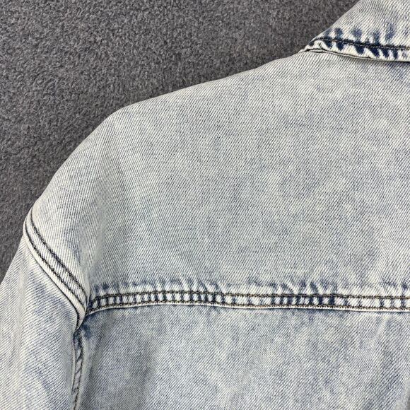 Wild Fable Denim Shirt Womens Large Light Wash Snap Front Shacket 100% Cotton - Picture 14 of 16